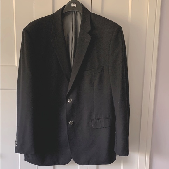 Pronto Uomo Black Sport‎ Suit Jacket Coat 48 Regular Wool Business Notched Lapel